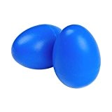 1 paire Maracas en plastique de musique à percussion en forme d'œuf Shakers - Bleu