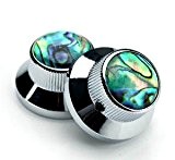 (1) Single guitar top hat control knob chrome with abalone insert fits CTS pots new
