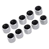 10pcs Metal Guitar Dome Control Knobs Silver for Fender Tele Replacement