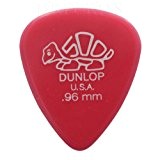 12 x Dunlop Delrin plectres de guitare - 0,96 mm Rose Foncé dans une boîte métallique