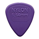 12 x Dunlop Nylon Midi plectres de guitare - 1,14 mm Violet dans une boîte métallique