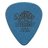 12 x Dunlop pitch Standard Lot de médiators pour guitare 1 mm bleu dans une boîte de rangement pratique