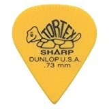 12 x Dunlop Tortex Sharp Guitare Picks/médiators - 0.73 mm Jaune Dans Une Boîte pratique Pick