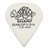 12 x Dunlop Tortex Sharp Guitare Picks/médiators - 1,50 mm Blanc Dans Un pratique Pick étain