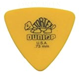 12 x Dunlop Tortex Triangle Guitare Picks/médiators - 0.73 mm Jaune Dans Une Boîte pratique Pick