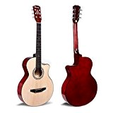 2 - Noyer Guitare Classique Acoustique 3/4 taille 96,5 cm d'apprentissage pour les débutants adultes garçons filles étudiants 6 cordes Guitare Kit Cadeau d'anniversaire de ...