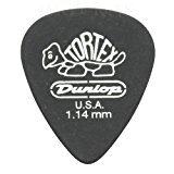 24 x médiators Dunlop Tortex Pitch Noir Guitare standard/médiators - 1,14 mm dans une boîte pratique Pick