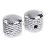 2pcs Chrome Brass Dome Knob for Etc Guitar or Bass Screw style Solid Shaft