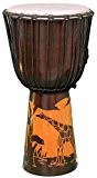 50 cm Professionnel Djembe Tambour Bongo Drum Busch Tambour de l'Afrique de style sculpté à la main en bois d'acajou Girafe ...