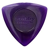 6 x Dunlop Tri Guitare Stubby Médiators/Plectres - 3.00 mm Violet dans une pratique Pick étain