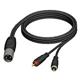 Adam Hall 3m XLR Male to 2 x RCA Male Audio Cable