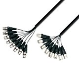 Adam Hall Cables K3L8MF0300 Câble Multipaire 3 Star Serie 8 XLR mâle vers 8 XLR femelle 3 m