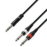Adam Hall Cables K3YVPP0100 Série 3 Star Câble Audio Jack 6,35 mm stéréo vers 2 x Jack 6,35 mm Mono ...