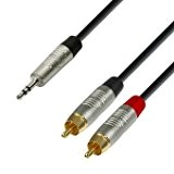 Adam Hall Cables K4YWCC0600 Série 4 Star Câble Audio REAN Jack 3,5 mm stéréo vers 2 x RCA Mâle 6 ...