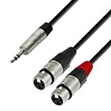 Adam Hall Cables K4YWFF0180 Série 4 Star Câble Audio REAN Jack 3,5 mm stéréo vers 2 x XLR Femelle 1,8 ...