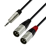 Adam Hall Cables K4YWMM0180 Série 4 Star Câble Audio REAN Jack 3,5 mm stéréo vers 2 x XLR Mâle 1,8 ...