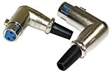 AERZETIX: 2 Fiches Connecteurs XLR Microphone femelle coudée bleue pour câble cordon