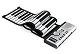 AGPtek Clavier Souple 61 Touches 128 Sons Souple Pliable Portable Electrique Digital Retrousse Piano Clavier