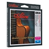 Alice - Jeu de cordes pour guitare acoustique AW434L anti rouille 80/20 BRONZE 12-53