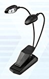 alneo Light Flexy LED Lampe à clip avec 4LED Noir-2Réglages de luminosité réglage-pratique Pince-avec piles et DC Câble USB de