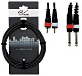 Alpha Audio 190215 Basic Line Double câble 3 m 2 x 6,3 mm Jack Mono/2 x Cinch Noir