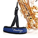 Alto Soprano Tenor Saxophone Strap Adjustable Blue Black Swivel Snap Hook 22in