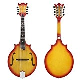 ammoon 8-string W-Style Cour de la mandoline en épicéa Top tilleul et latérale arrière 23 fret touche de bois de rose ...