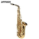 ammoon bE Saxophone Alto Cuivre Laqué Or E Flat Sax 802 Touches Type d'instrument à Vent avec Brosse de Nettoyage ...