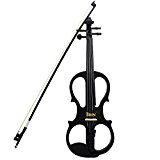 Andoer® 4/4 violon électrique en bois d'érable Fiddle Instrument à corde avec fixations en ébène Câble Étui pour casque pour les ...