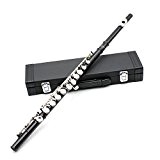 Andoer® Flute Traversiere Cupronickel Argent 16 Trous Clés C Instrument à Vent en Bois avec Chiffon de Nettoyage Grease Cork ...