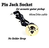 artans (TM) sans fil à souder Sangle Pique 6,35 mm broches prise jack pour micro pour guitare acoustique 60 cm/24in Câble de ...