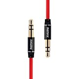 Audio Câble, REMAX Audio Câble 3.5mm Jack Audio Stéréo Auxiliaire Mâle vers Mâle Plaqué Or, 1M, Rouge