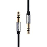 Audio Câble, REMAX Audio Câble 3.5mm Jack Audio Stéréo Auxiliaire Mâle vers Mâle Plaqué Or, 1M, Noir