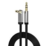 Audio Câble, VENTION Audio Câble 3.5mm Jack Audio Stéréo Auxiliaire Mâle vers Mâle 90 Degrés Plaqué Or, Noir, 1.5M