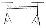 Barre de tension à Pont Support d'éclairage avec 2 barres T hauteur max. : 3 m Peut contenir 60 kg