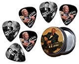 BB King Set of 6 Double Sided Loose Guitar Médiators Picks in Tin