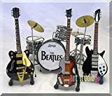 BEATLES Miniature Guitar Drumset JOHN, GEORGE, PAUL, RINGO