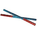 Bleu et rouge couleur main Sticks Dandia bois