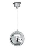 Boule à facettes STARSKY avec moteur et LED , Ø 20 cm , argent - Lumière disco / Boule disco ...