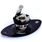 BQLZR Flat Oval Output Jack Plate for Electric Guitar - Black