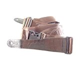 Brown Clip Lock Quick Release Acoustic Electric Guitar Strap Nylon Faux Leather