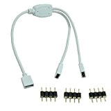 BuwicoÃ'Â® 1 to 2 Ports Female Connection Cable 4 Pin Splitter for LED Color Changing Strip Lights by Buwico