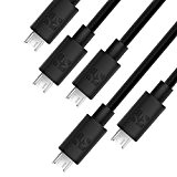 Câble USB Micro lot de 5 Câbles USB 2.0 Coolreall®Type A Mâle vers Micro Type B, Chargeur pour Android Samsung, ...