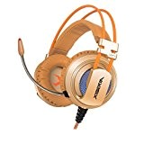 Casque de gaming Xiberia V10 Professional USB Headphone With LED Toggle Microphone Volume control （Brown）