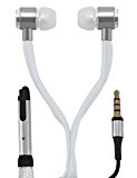 Casque Écouteurs Intra-Auriculaires OKCS® pour iPhone, Samsung, Sony, HTC, LG, Huawei, Nokia, Xiaomi etc. Headset Lacet Désign - en Blanc