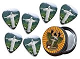 Christ The Redeemer Rio Brazil 6 X Logo Guitare Mediators Picks in Tin (GD)