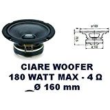 CIARE - Cabinet de haut-parleur woofer 180 watts sous 4 ohms diamètre max 165 mm CIARE CW161N