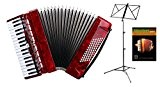 Classic Cantabile 72 basses accordéon ""Secondo III"" rouge SET y compris le pupitre