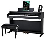 Classic Cantabile DP-50 SM Piano Numérique Noir, avec banc de piano, casque