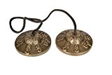 Cloches bouddhistes tibétaines. Tingsha Cymbales avec Mantra bouddhiste sculpté - "Om Mani Padme Hum"